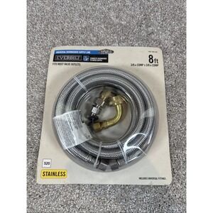 NEW Everbilt 8' Universal Dishwasher Supply Line 3/8" COMP 1001 280 445 (w/ fit)